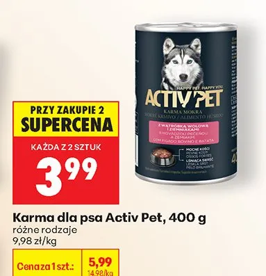 Karma dla psa Activ Pet promocja w Biedronka