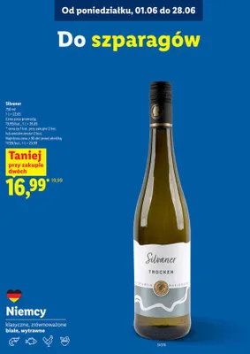 Wino Silvaner białe wytrawne promocja w Lidl