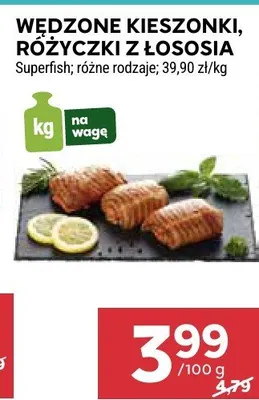 Wędzone kieszonki, różyczki z łososia superfish promocja w Stokrotka