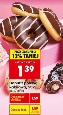 Donut z polewą kakaową promocja w Biedronka