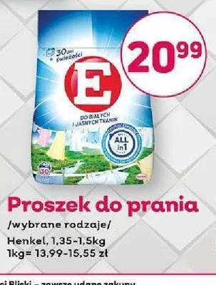 Proszek do prania E promocja w Bliski
