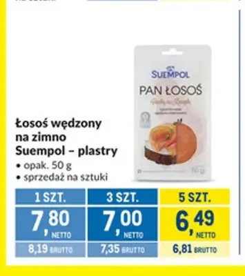 Łosoś wędzony na zimno w plastrach Suempol promocja w Makro