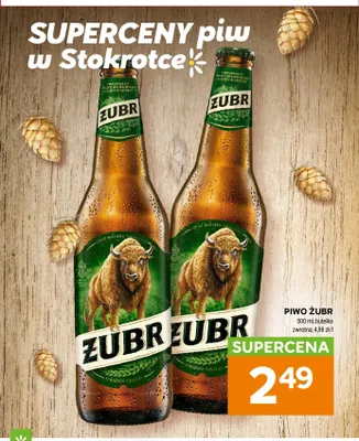 Piwo Żubr butelka zwrotna promocja w Stokrotka