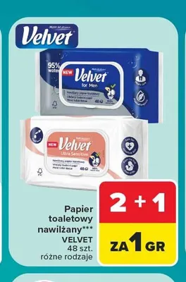Papier toaletowy nawilżany Velvet promocja w Carrefour Market