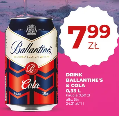 Drink Ballantine's & Cola promocja w Duży Ben
