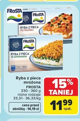 Ryba z pieca po włosku mrożona Frosta promocja w Carrefour Market