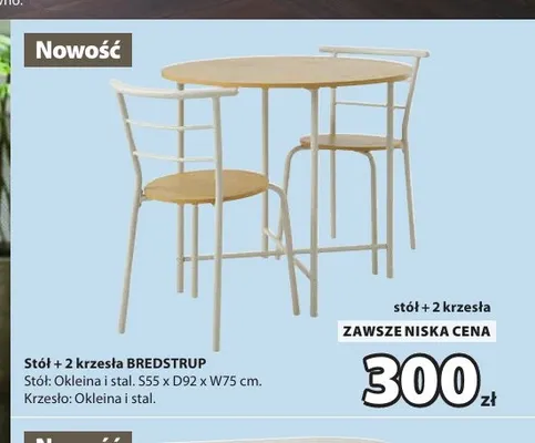 Zestaw stół + 2 krzesła Bredstrup promocja w Jysk