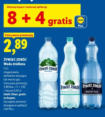 Woda źródlana Żywiec Zdrój niegazowana promocja w Lidl