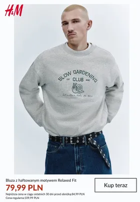 Bluza z haftowanym motywem Relaxed Fit H&M promocja w H&M