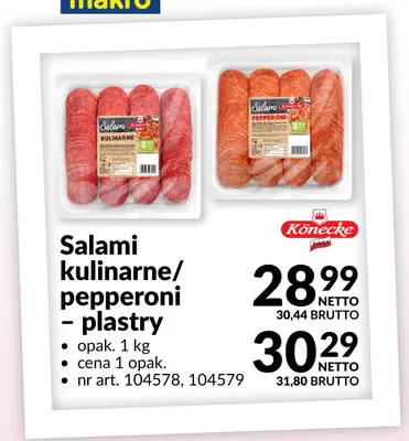 Salami kulinarne plastry Könecke promocja w Makro