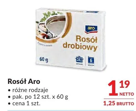 Rosół Aro różne rodzaje promocja w Makro
