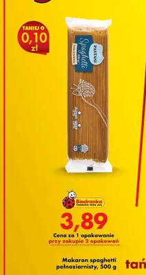 Makaron spaghetti pełnoziarnisty promocja w Biedronka