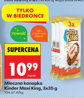 Mleczna kanapka Maxi King promocja w Biedronka