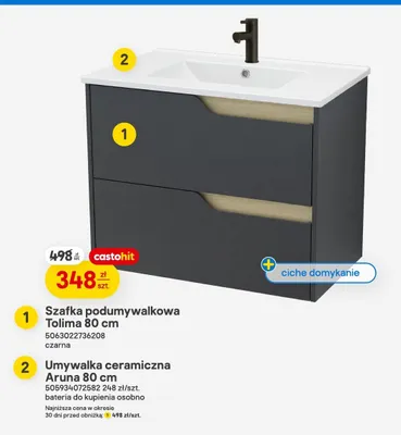 Umywalka ceramiczna Aruna 80cm promocja w Castorama