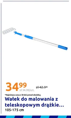 Wałek do malowania z teleskopowym drążkiem 105-175 cm promocja w Action