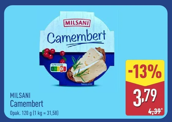 Ser Camembert Milsani promocja w Aldi