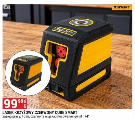 Laser krzyżowy czerwony Cube Smart promocja w Merkury Market
