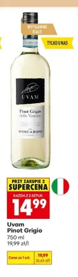 Wino wytrawne białe Uvam Pinot Grigio promocja w Biedronka