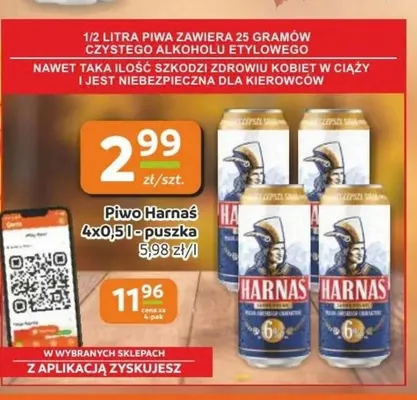 Piwo Harnaś 4-pak 500 ml promocja w Gama