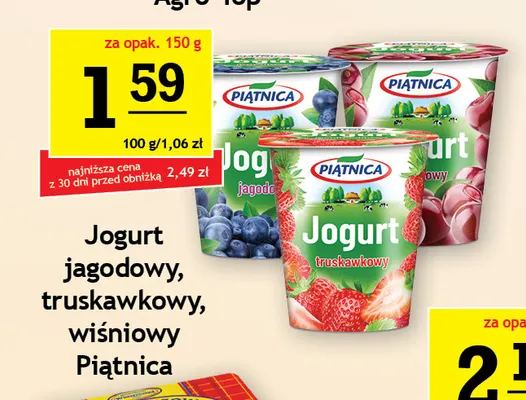 Jogurt truskawkowy Piątnica promocja w Gram Market