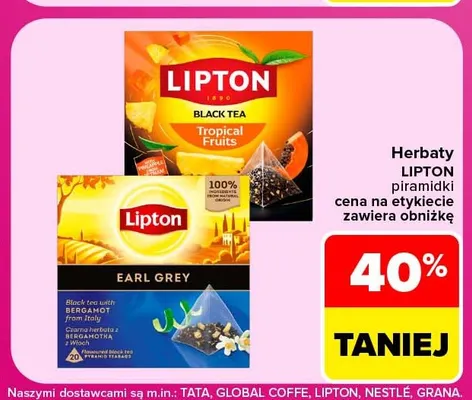 Herbata Lipton Tropical Fruits piramidki promocja w Carrefour