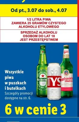 Piwa w puszkach i butelkach promocja w Lidl