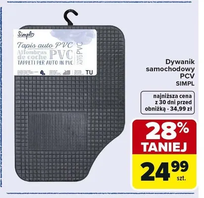 Dywanik samochodowy PCV SIMPL promocja w Carrefour