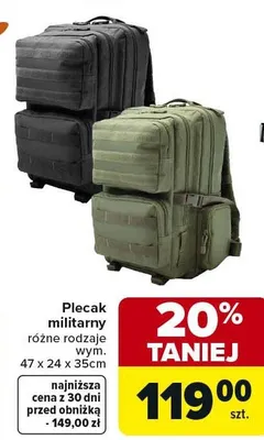 Plecak militarny różne rodzaje promocja w Carrefour