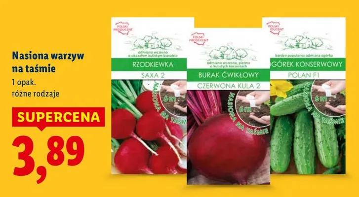 Nasiona warzyw na taśmie promocja w Lidl