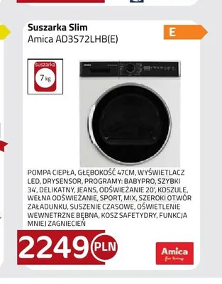 Suszarka Slim Amica AD3S72LHB(E) promocja w kakto.pl