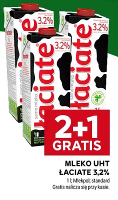 Mleko UHT Łaciate 3,2% promocja w Stokrotka