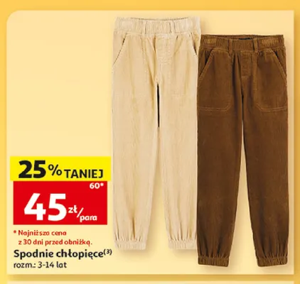 Spodnie chłopięce Inextenso promocja w Auchan