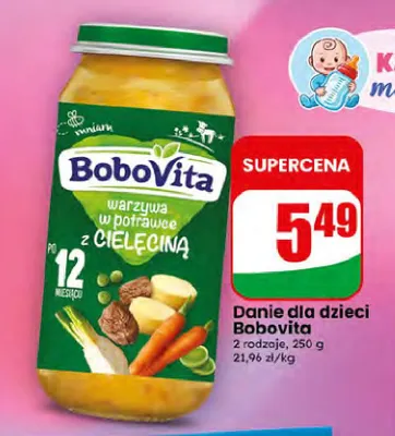 Danie dla dzieci BoboVita warzywa w potrawce z cielęciną promocja w Dino
