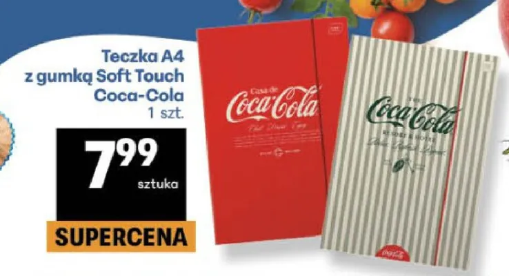 Teczka A4 z gumką Soft Touch Coca-Cola promocja w Delikatesy Centrum