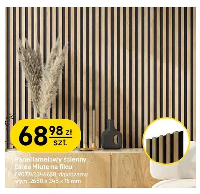 Panel lamelowy ścienny Linea Mute na filcu Stegu promocja w Castorama