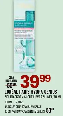 Żel do skóry suchej i wrażliwej Hydra Genius promocja w Drogerie Natura