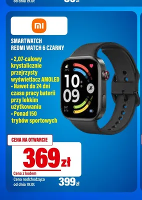 Smartwatch Redmi Watch 6 czarny Xiaomi promocja w RTV EURO AGD