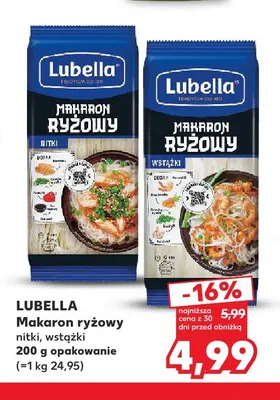 Makaron ryżowy wstążki Lubella promocja w Kaufland