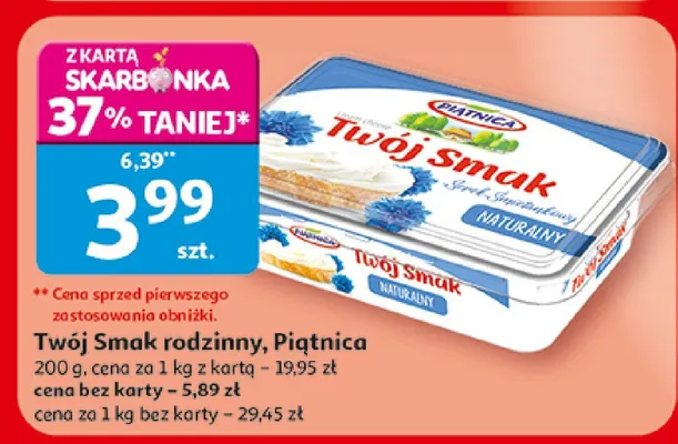 Ser twarogowy Twój Smak rodzinny naturalny Piątnica promocja w Auchan