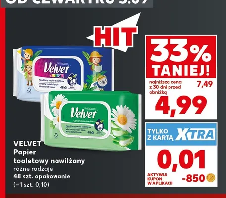 Papier toaletowy nawilżany Velvet promocja w Kaufland