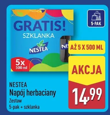 Napój herbaciany zestaw 5-pak + szklanka promocja w Aldi