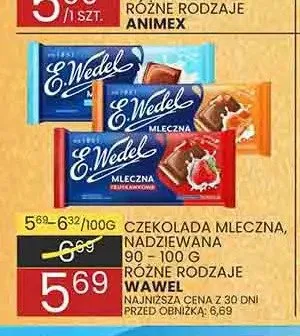 Czekolada mleczna nadziewana E.Wedel promocja w Wafelek