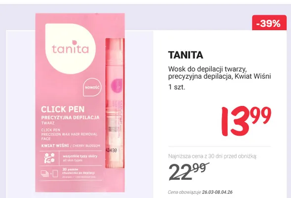 Wosk do depilacji twarzy, precyzyjna depilacja, Kwiat Wiśni promocja w Rossmann