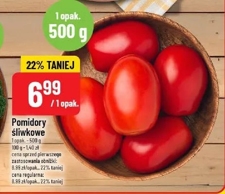 Pomidory śliwkowe promocja w POLOmarket
