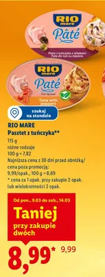 Pasztet z tuńczyka, różne rodzaje promocja w Lidl