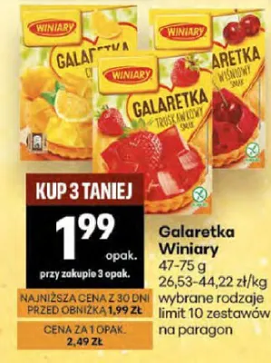 Galaretka Winiary o smaku truskawkowym promocja w Delikatesy Centrum
