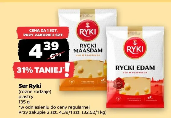 Ser Ryki w plastrach promocja w Netto