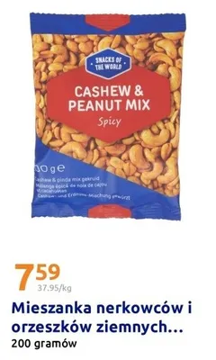 Mieszanka nerkowców i orzeszków ziemnych promocja w Action