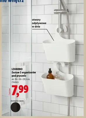Zestaw 2 organizerów pod prysznic Livarno 26x26x29,5cm promocja w Lidl