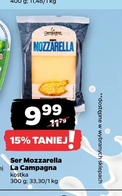 Ser mozzarella La Campagna kostka promocja w Netto